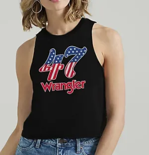 112347631 - WOMEN'S WRANGLER FESTIVAL CROP GRAPHIC TANK