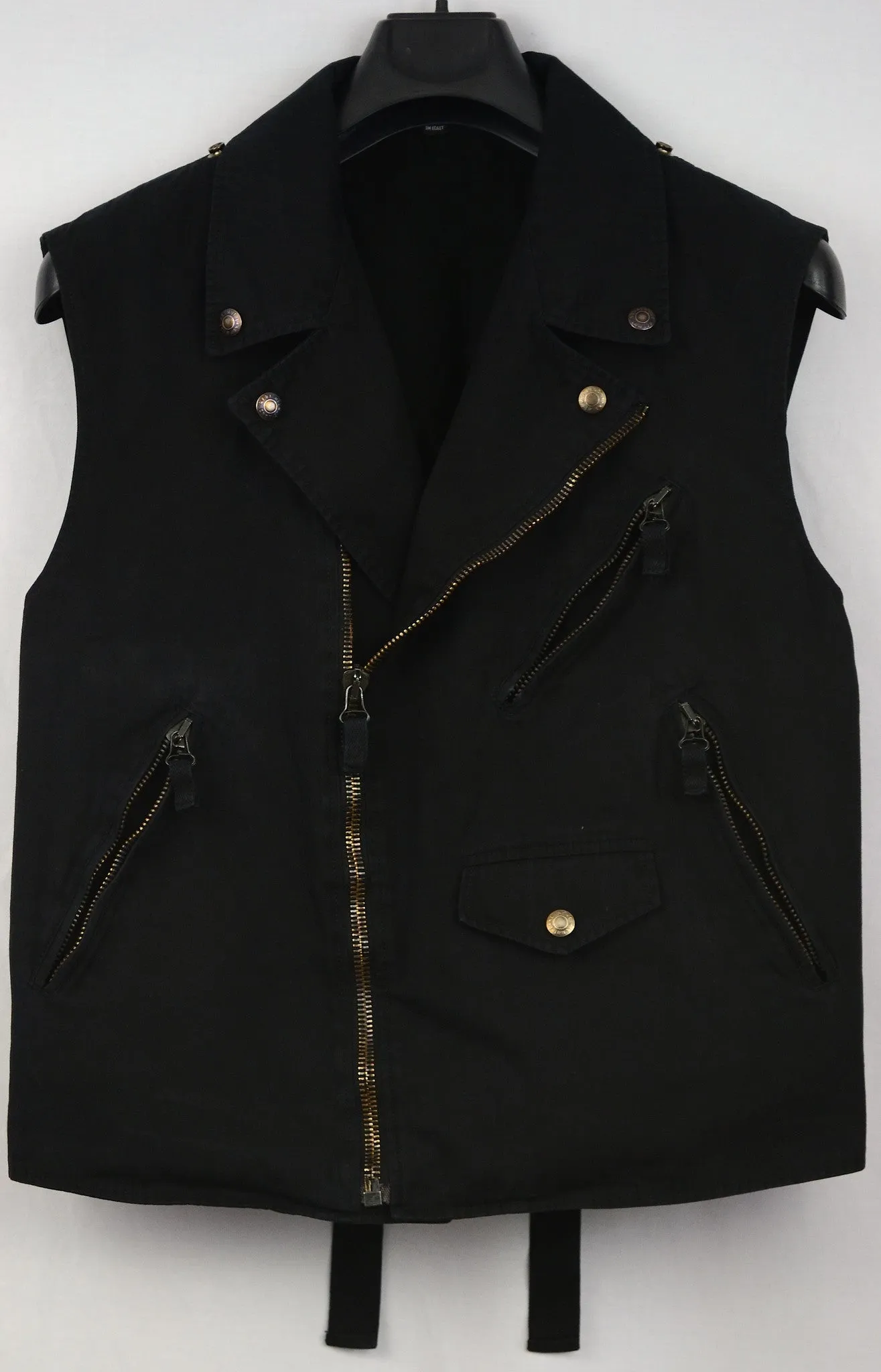 2004 Vintage Twill Biker Vest with Bondage Straps