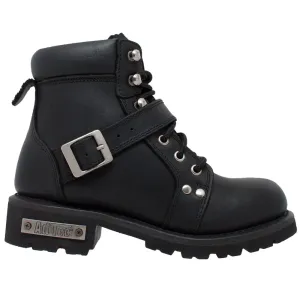 8143 Women's YKK Zipper Black Biker Boot