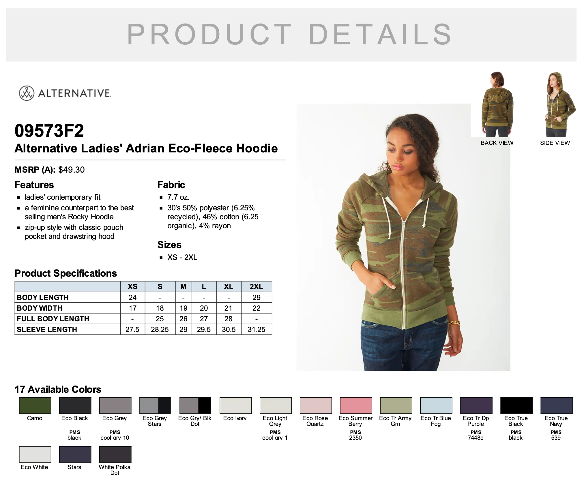 Alternative Ladies' Adrian Eco-Fleece Hoodie