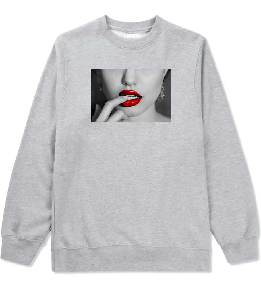 Angelina Red Lips Sexy Crewneck Sweatshirt