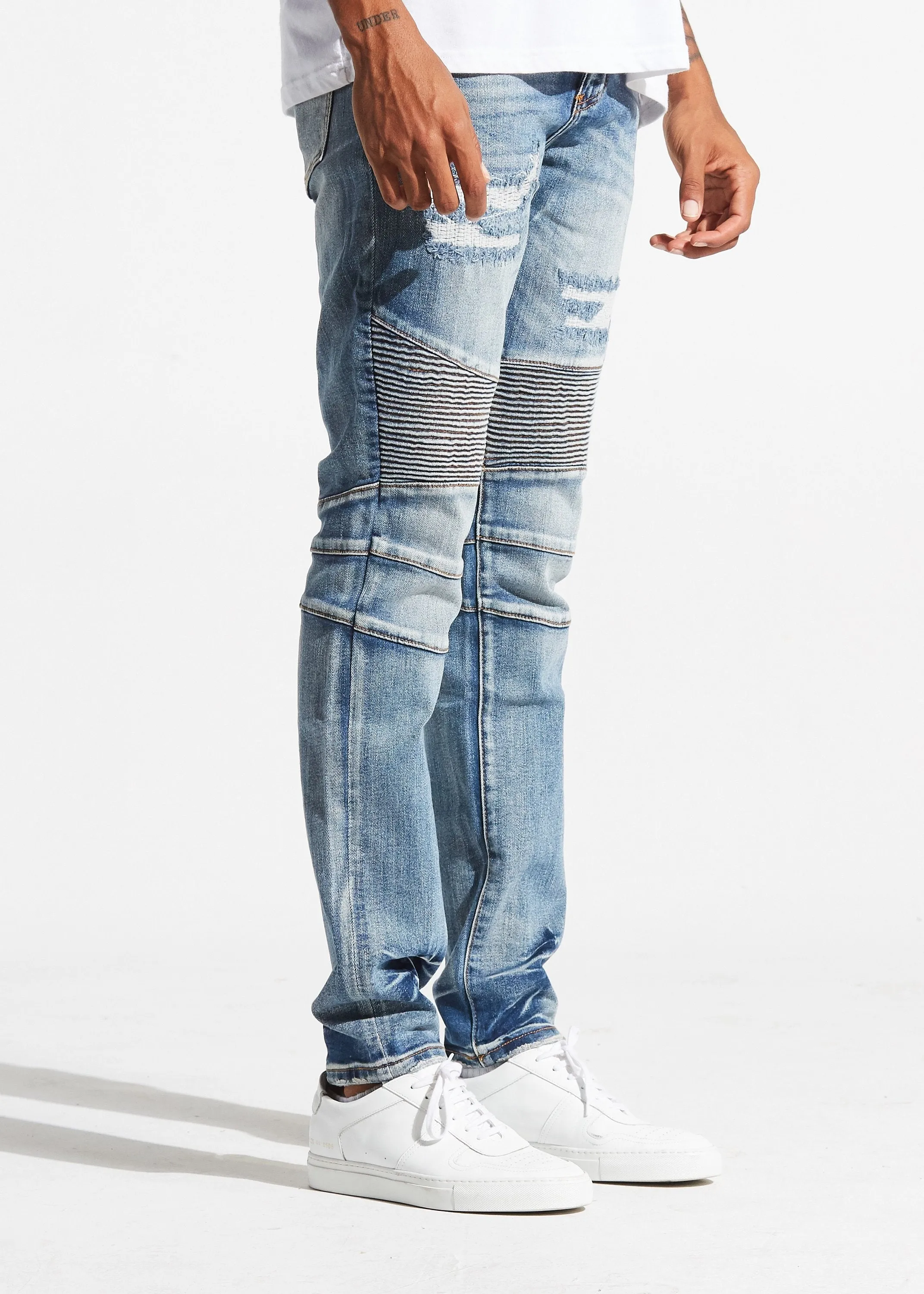 Apollo Biker Denim (Blue Rip Repair)