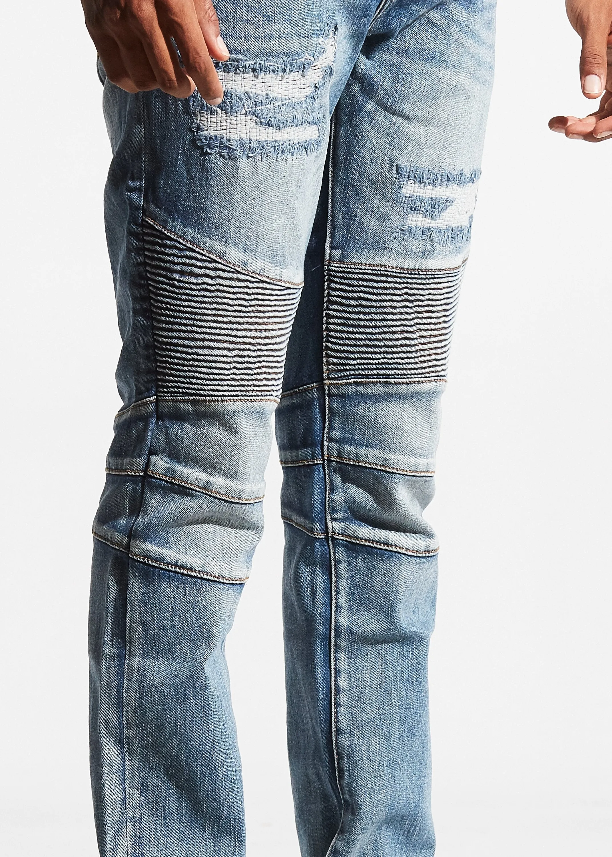 Apollo Biker Denim (Blue Rip Repair)