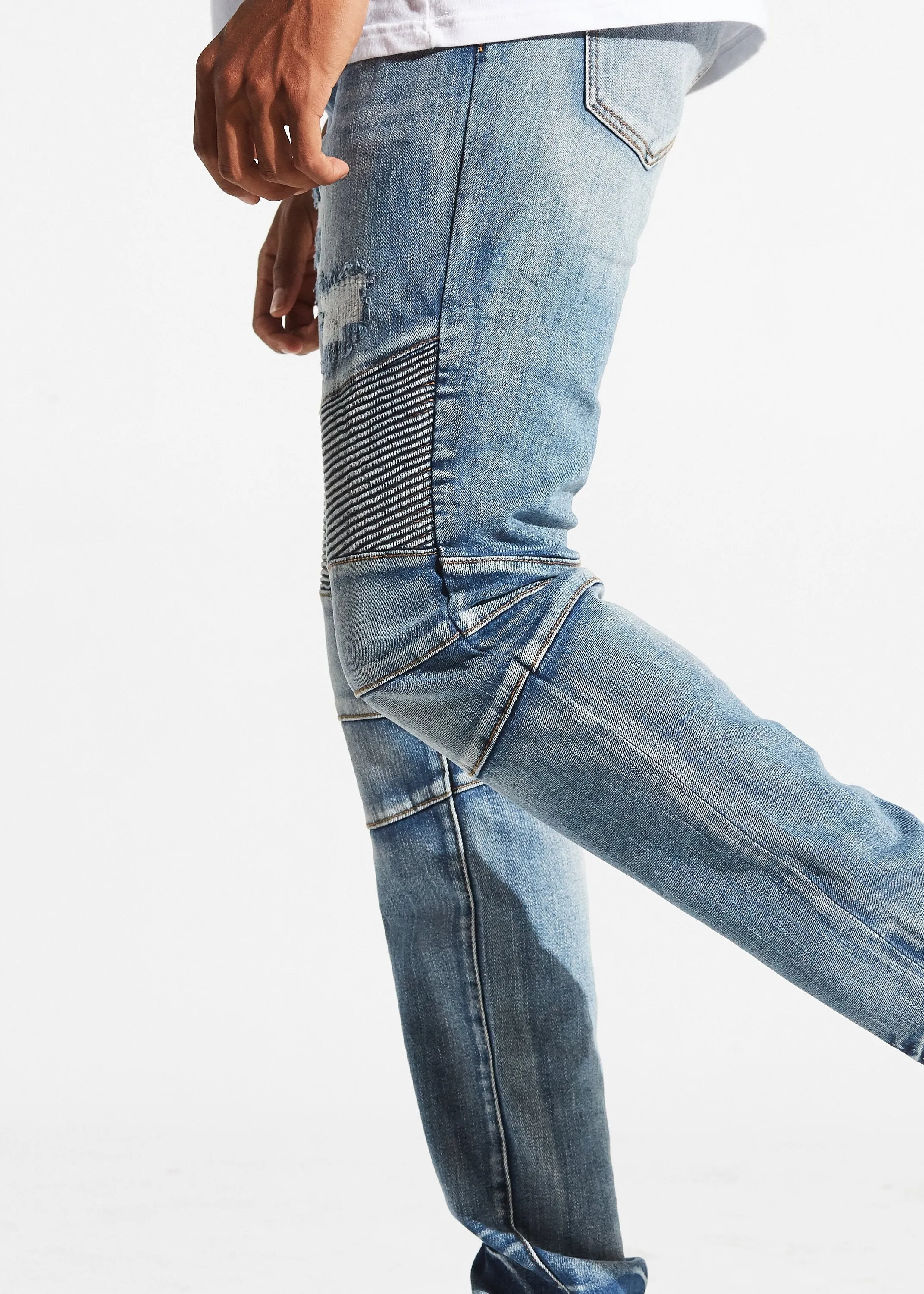 Apollo Biker Denim (Blue Rip Repair)