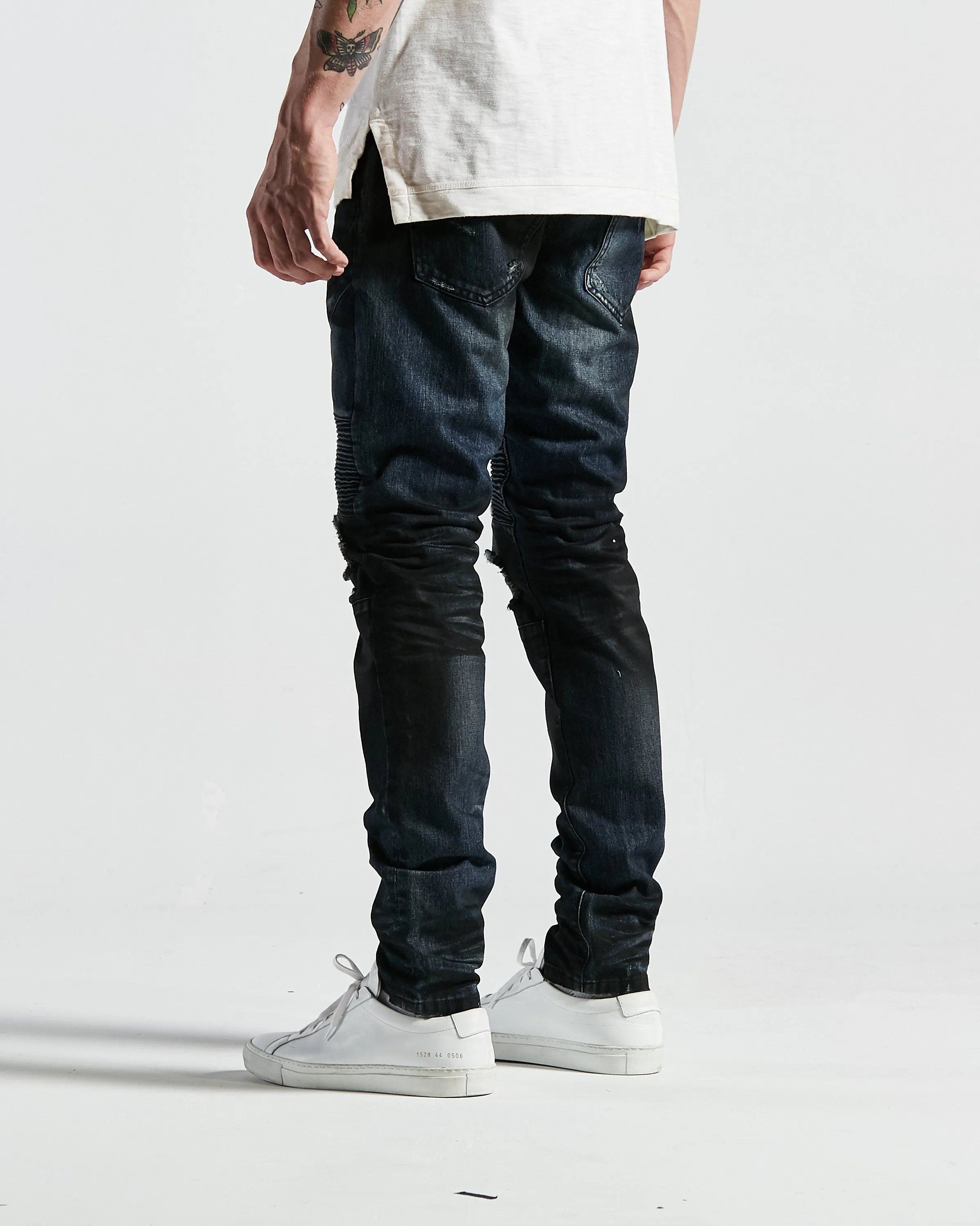 Bad Biker Denim in Deep Indigo Wash