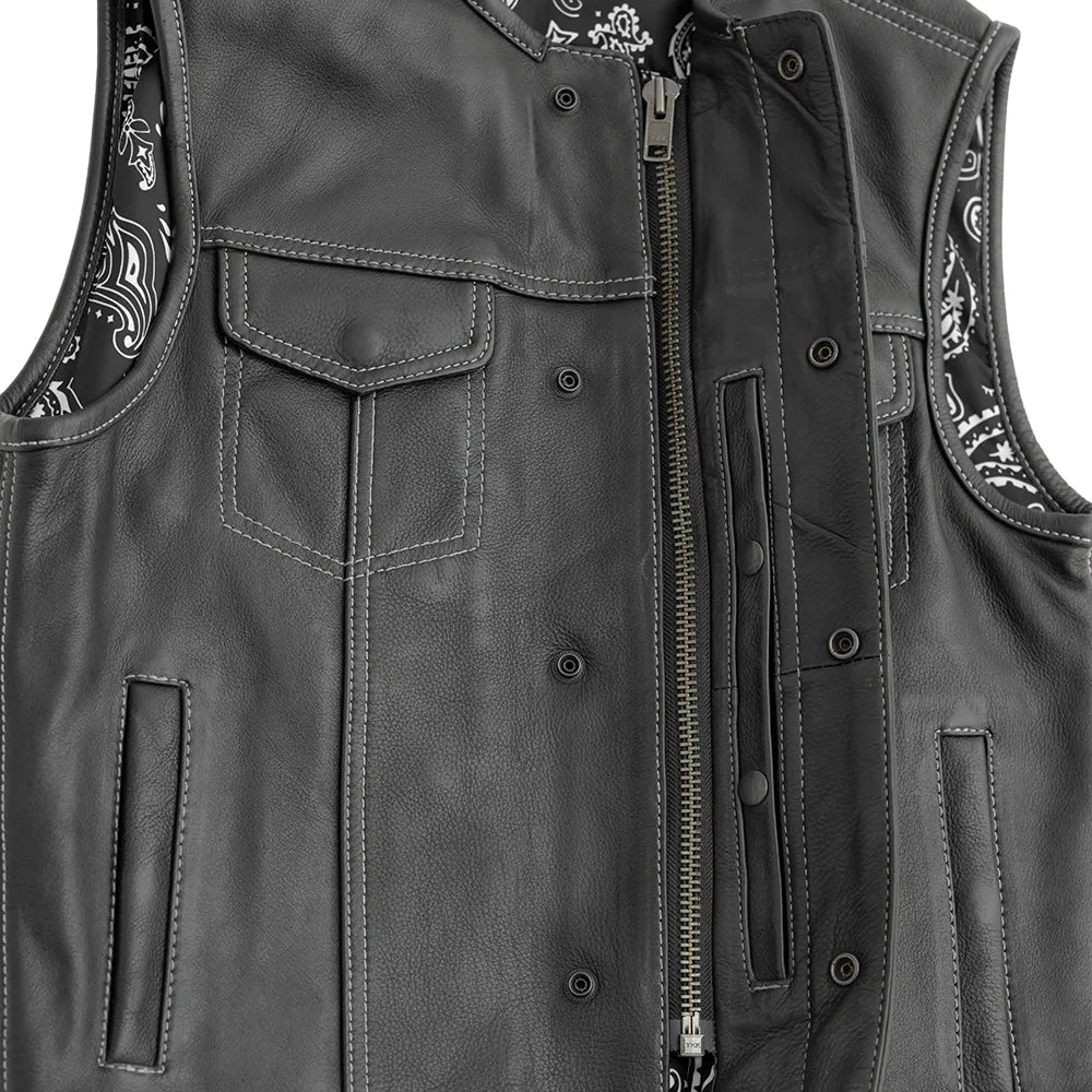 Bandit Men's Leather Motorcycle Vest - Two Colors Available