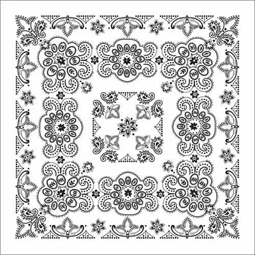 BD2506 Bandana Texas Paisley White [27" x27"]