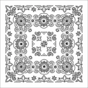 BD2506 Bandana Texas Paisley White [27" x27"]