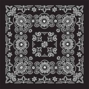 BD2508 Bandana Texas Paisley Black [27" x27"]