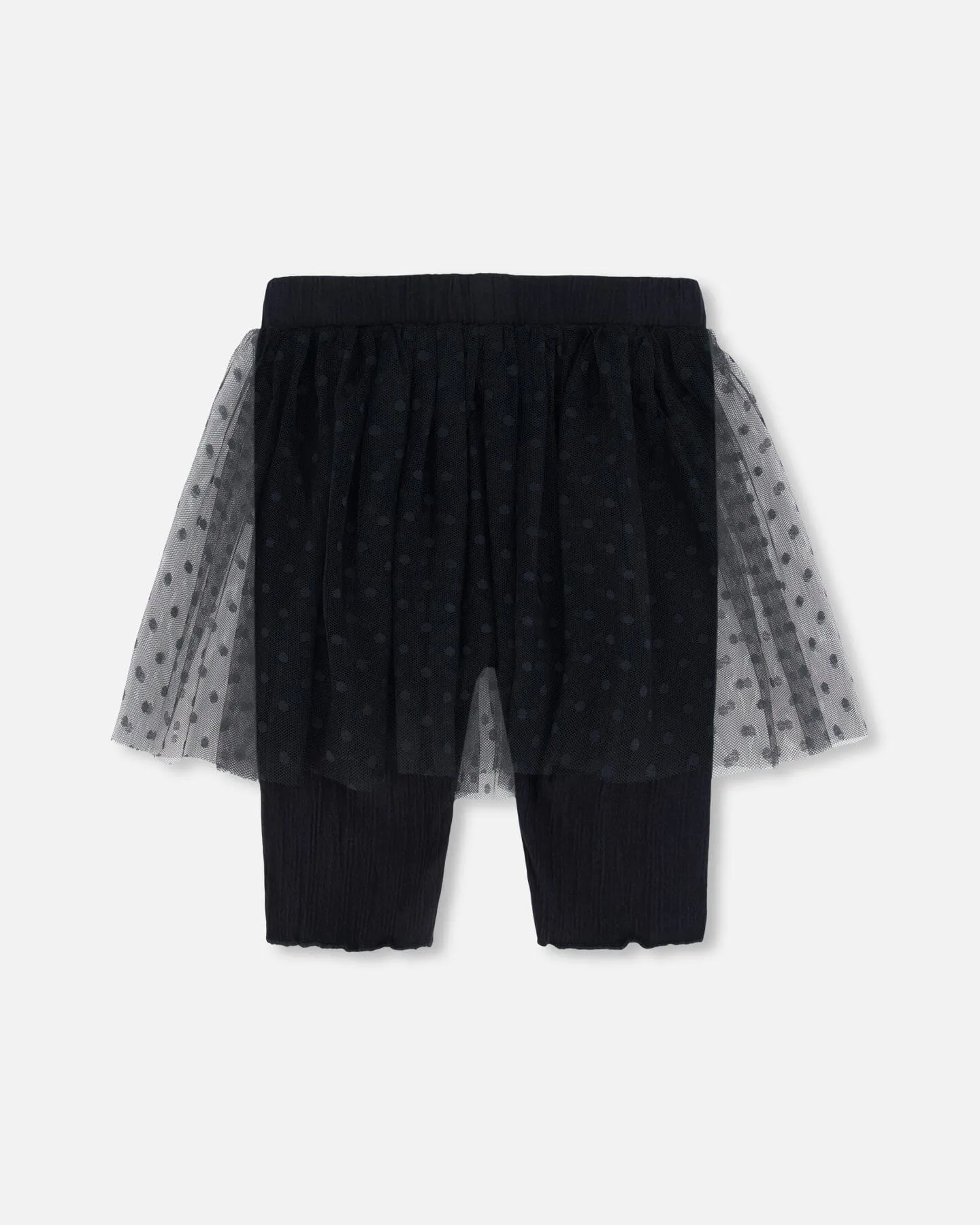 Biker Short With Mesh Skirt Black