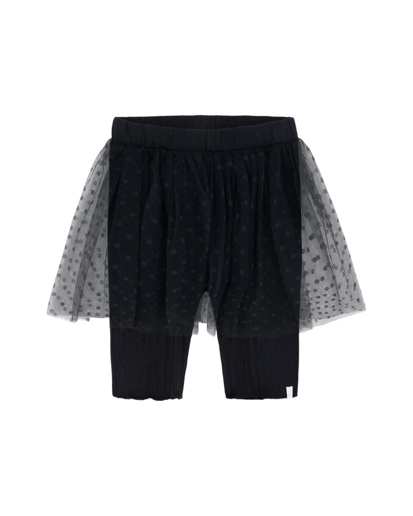 Biker Short With Mesh Skirt Black