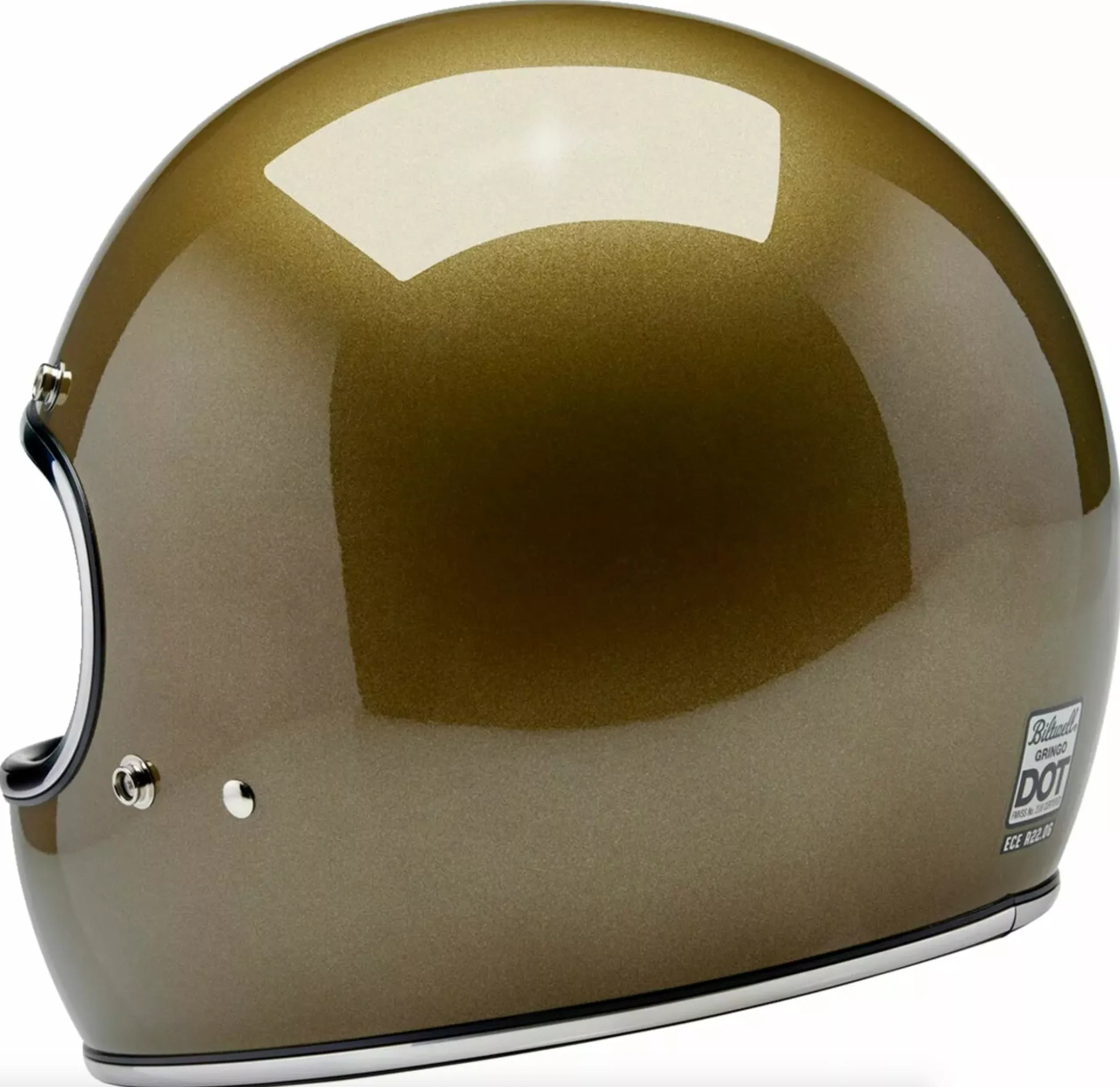 Biltwell Gringo 06 Gold Full Face Helmet   Freebie Bundle