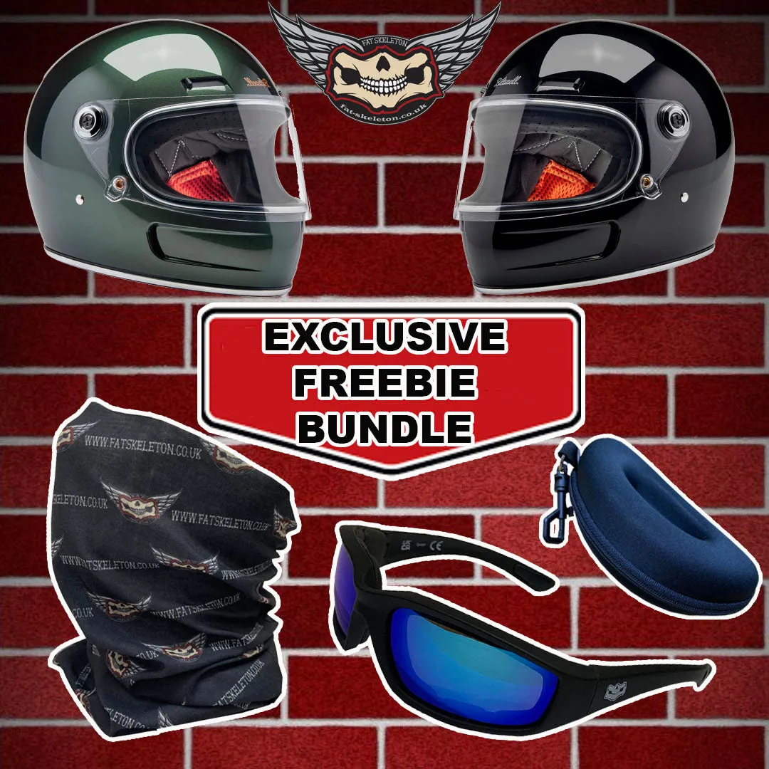 Biltwell Gringo 06 Gold Full Face Helmet   Freebie Bundle