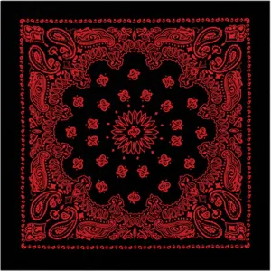 Black/Red - Trainmen Jumbo Bandana 27 in. x 27 in.