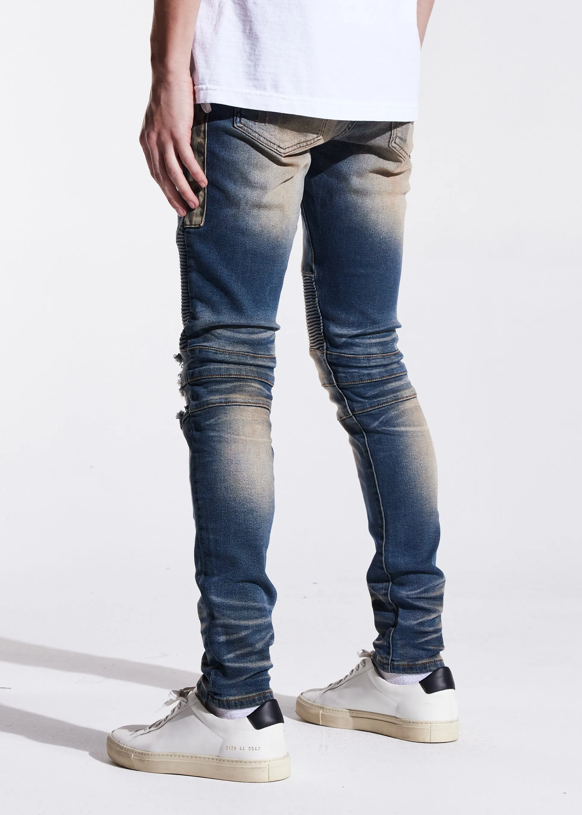 Bower Biker Denim (Indigo Cheetah)