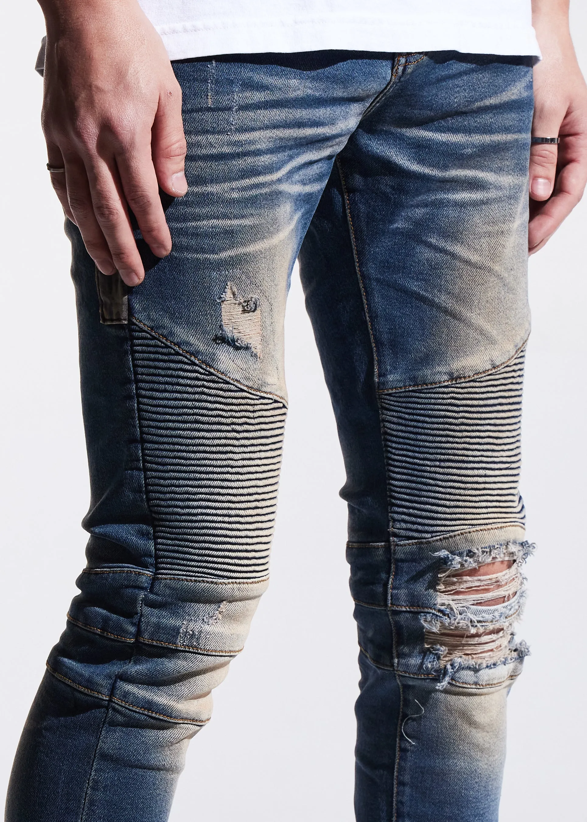 Bower Biker Denim (Indigo Cheetah)