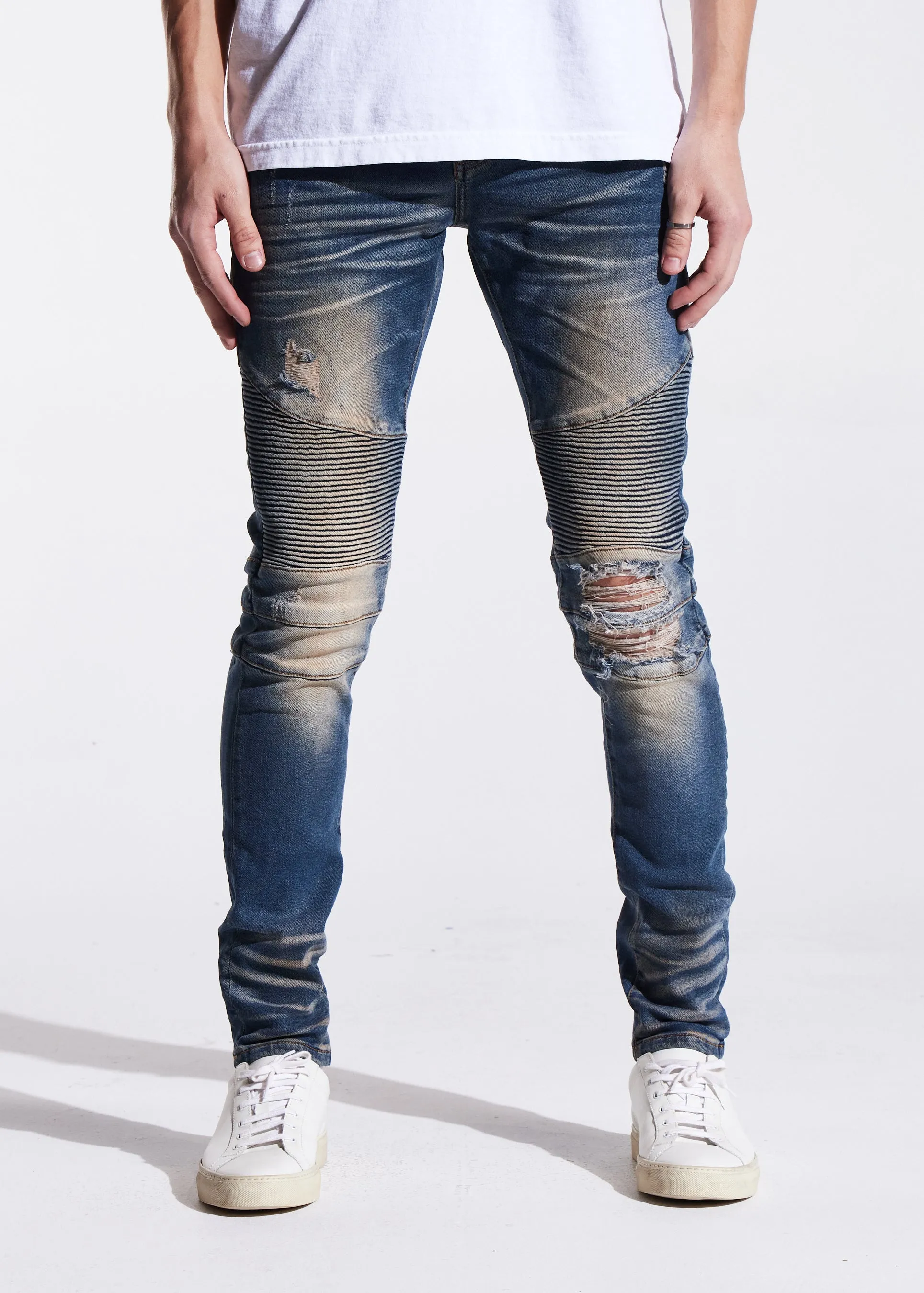 Bower Biker Denim (Indigo Cheetah)