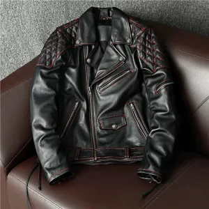 Brand New Cool Motorcycle Biker Jacket - Natural Cowhide Leather