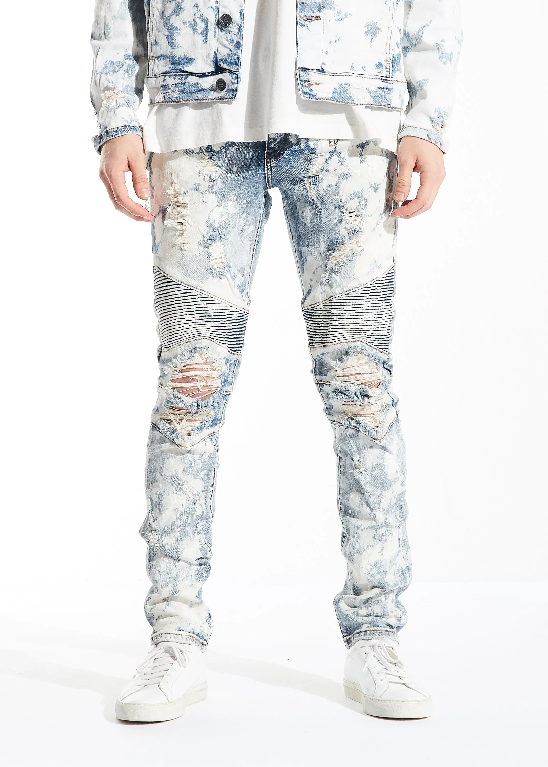 Braxton Biker Denim (Bleach Acid Wash)