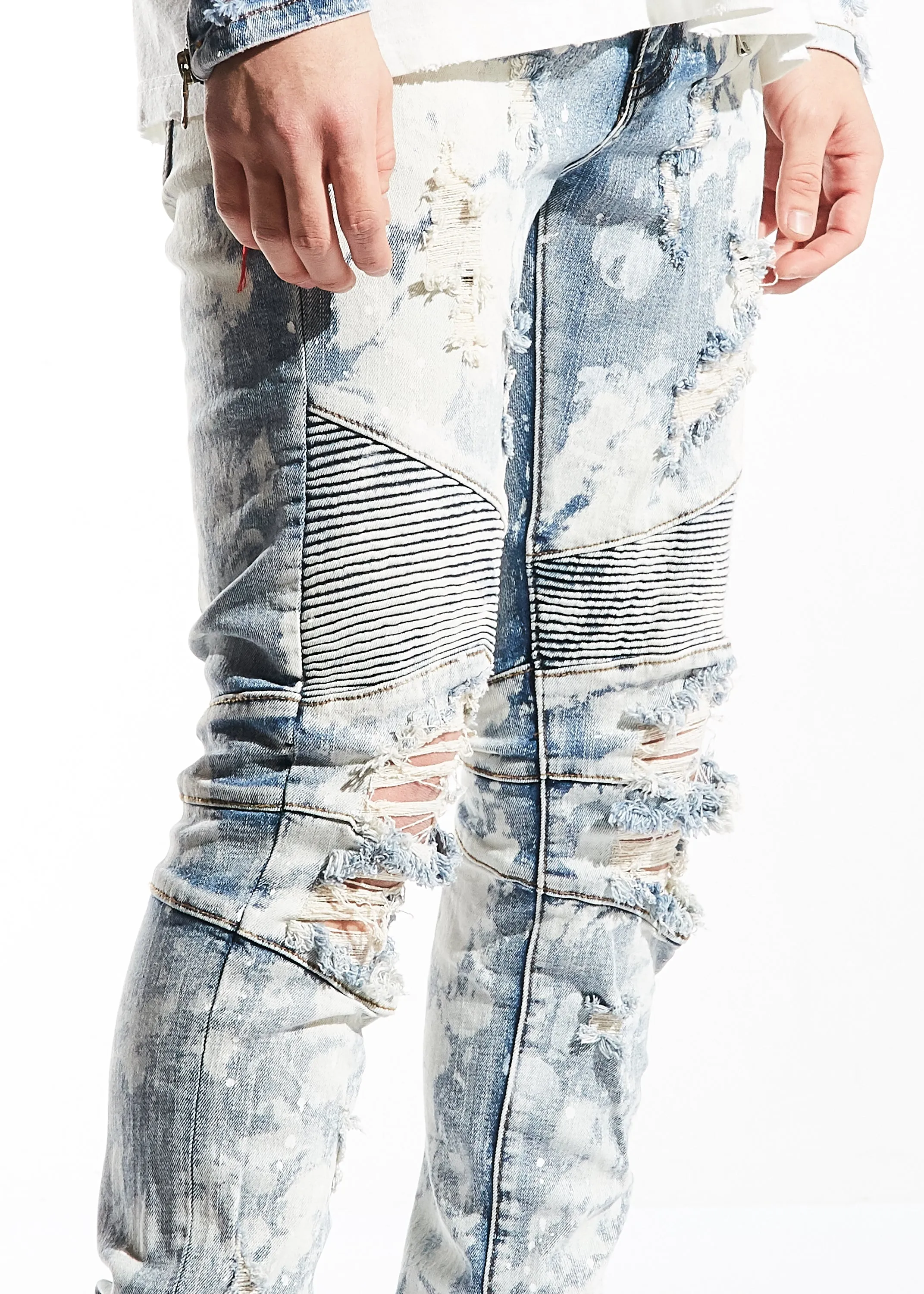 Braxton Biker Denim (Bleach Acid Wash)