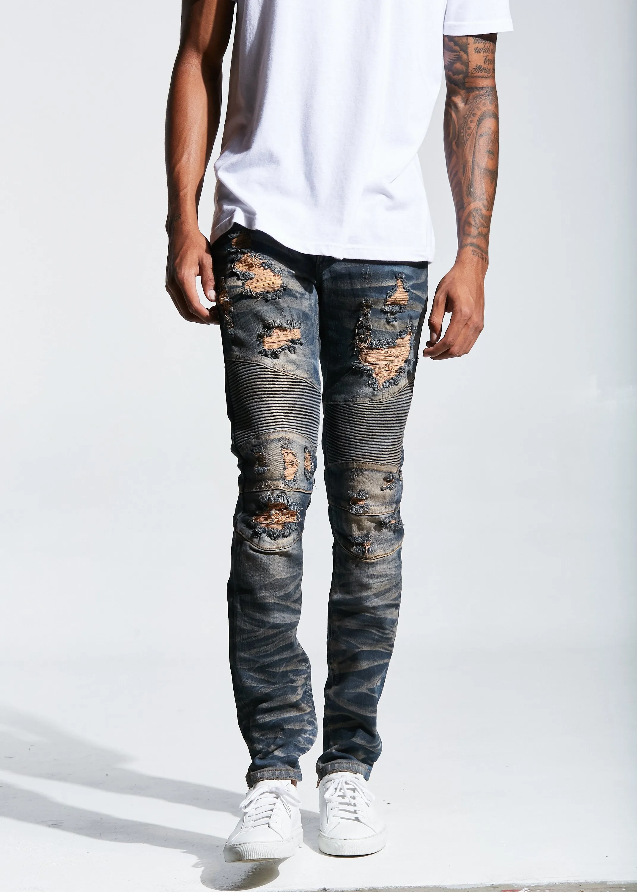 Braxton Biker Denim (Indigo Vintage)