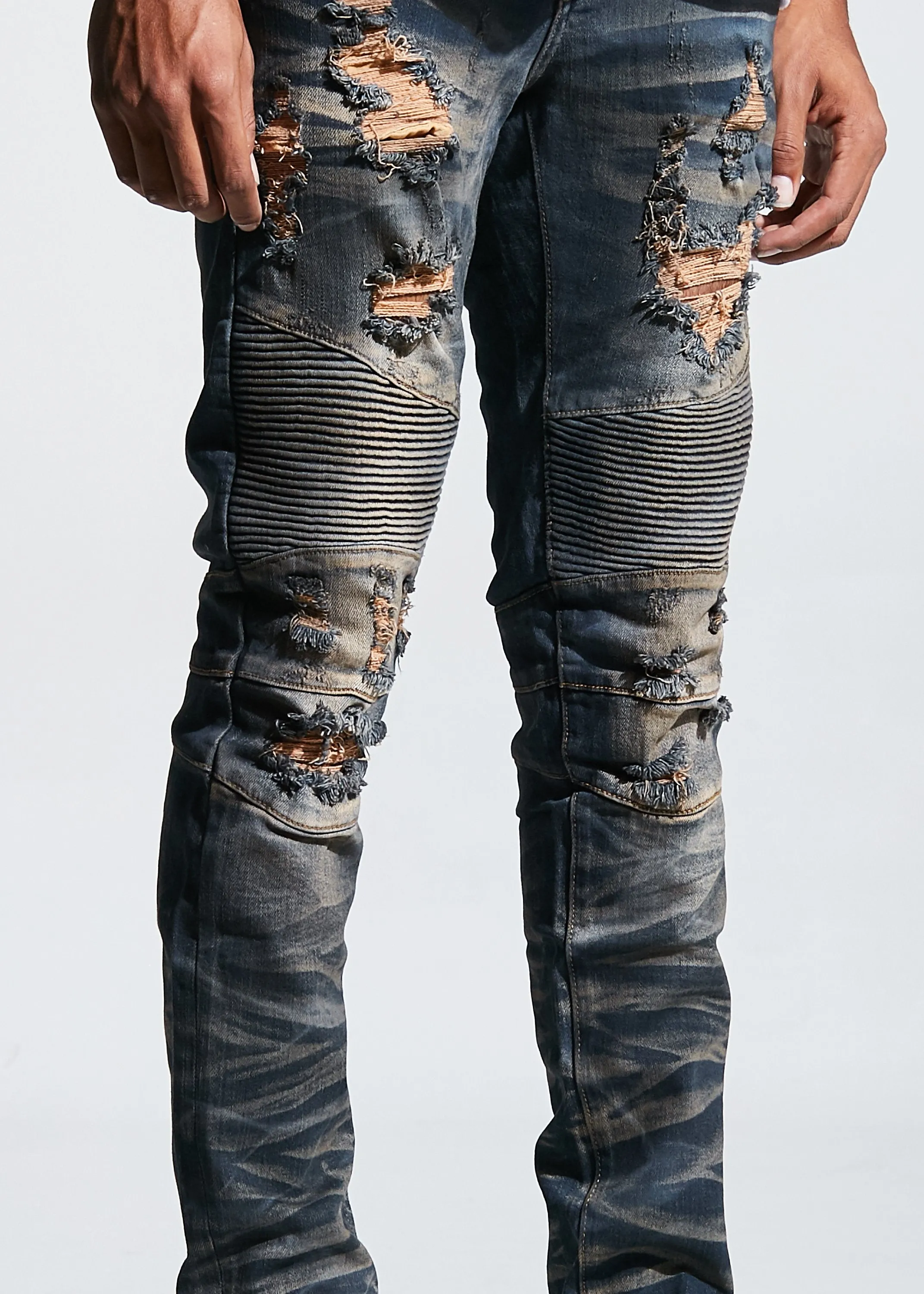 Braxton Biker Denim (Indigo Vintage)