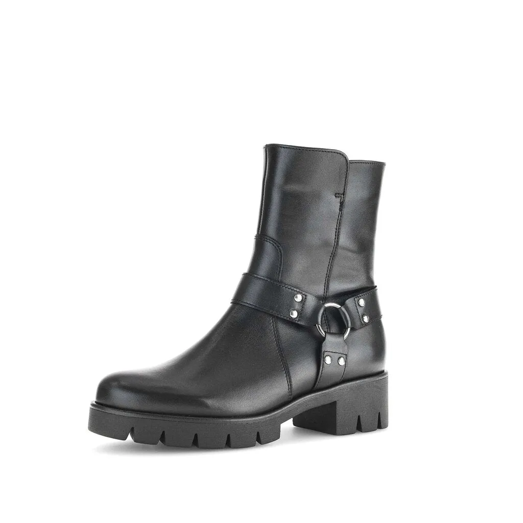 Burford Black Biker Ankle Boots