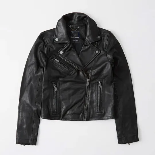 Buy Best Style Fashion Women black Biker Leather Jacket