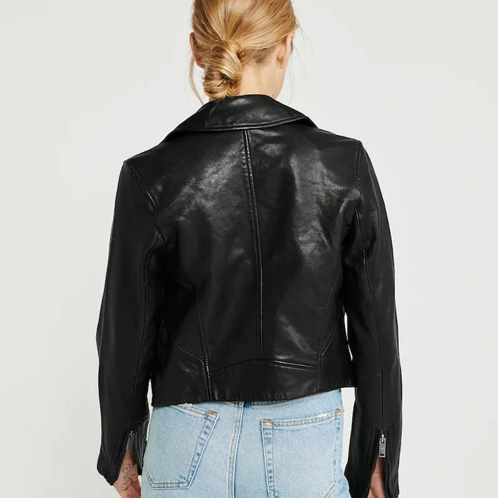 Buy Best Style Fashion Women black Biker Leather Jacket