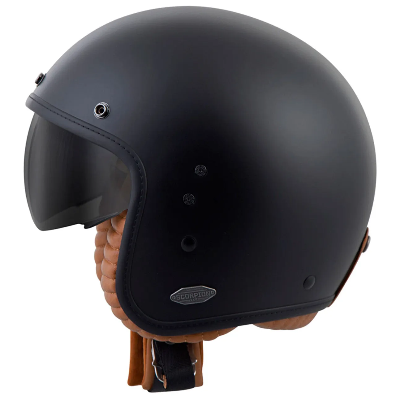 Close Out Scorpion Belfast Matte Black Open Face Motorcycle Helmet -75-1610L