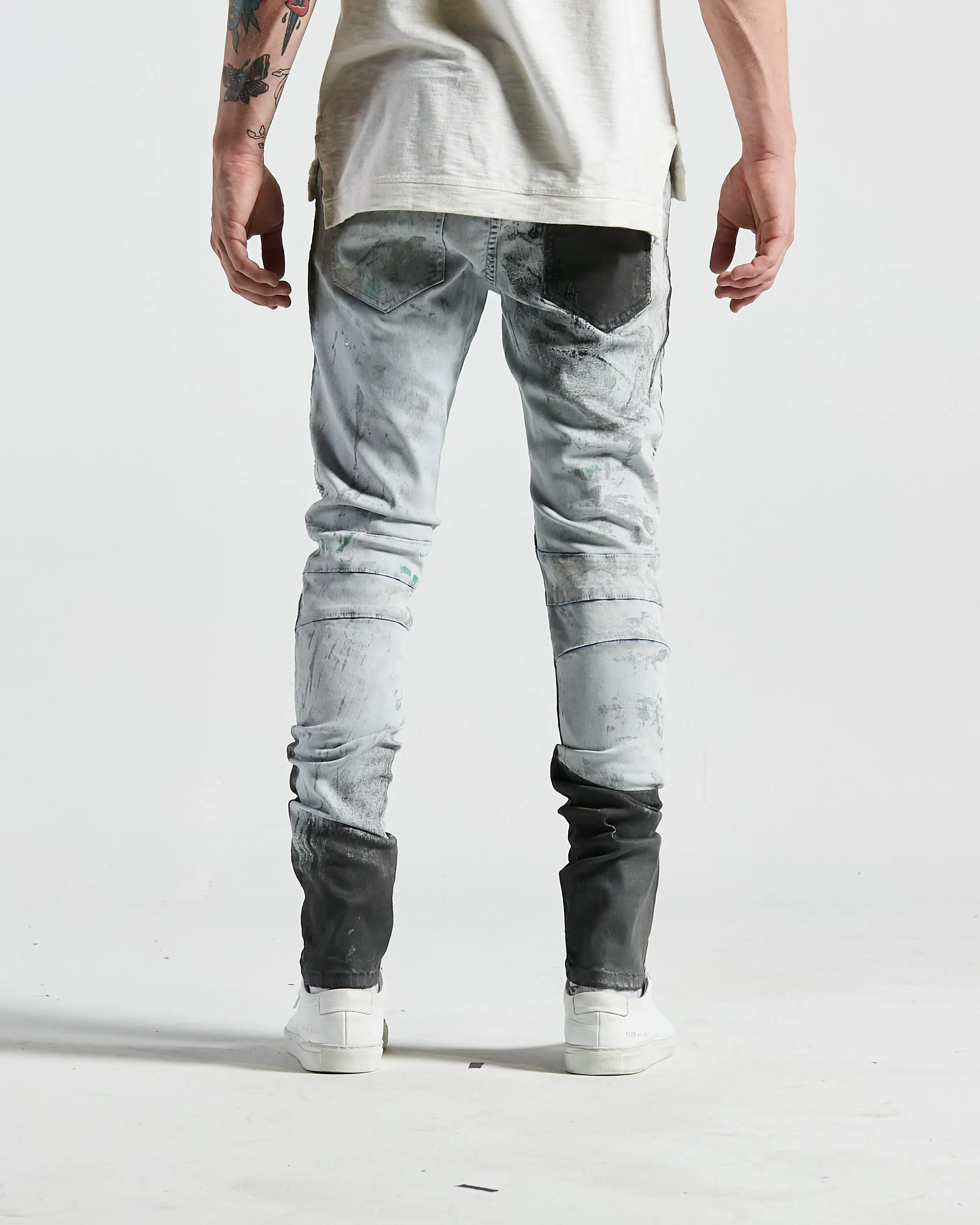 Colombo Biker Denim (Black White Paint)