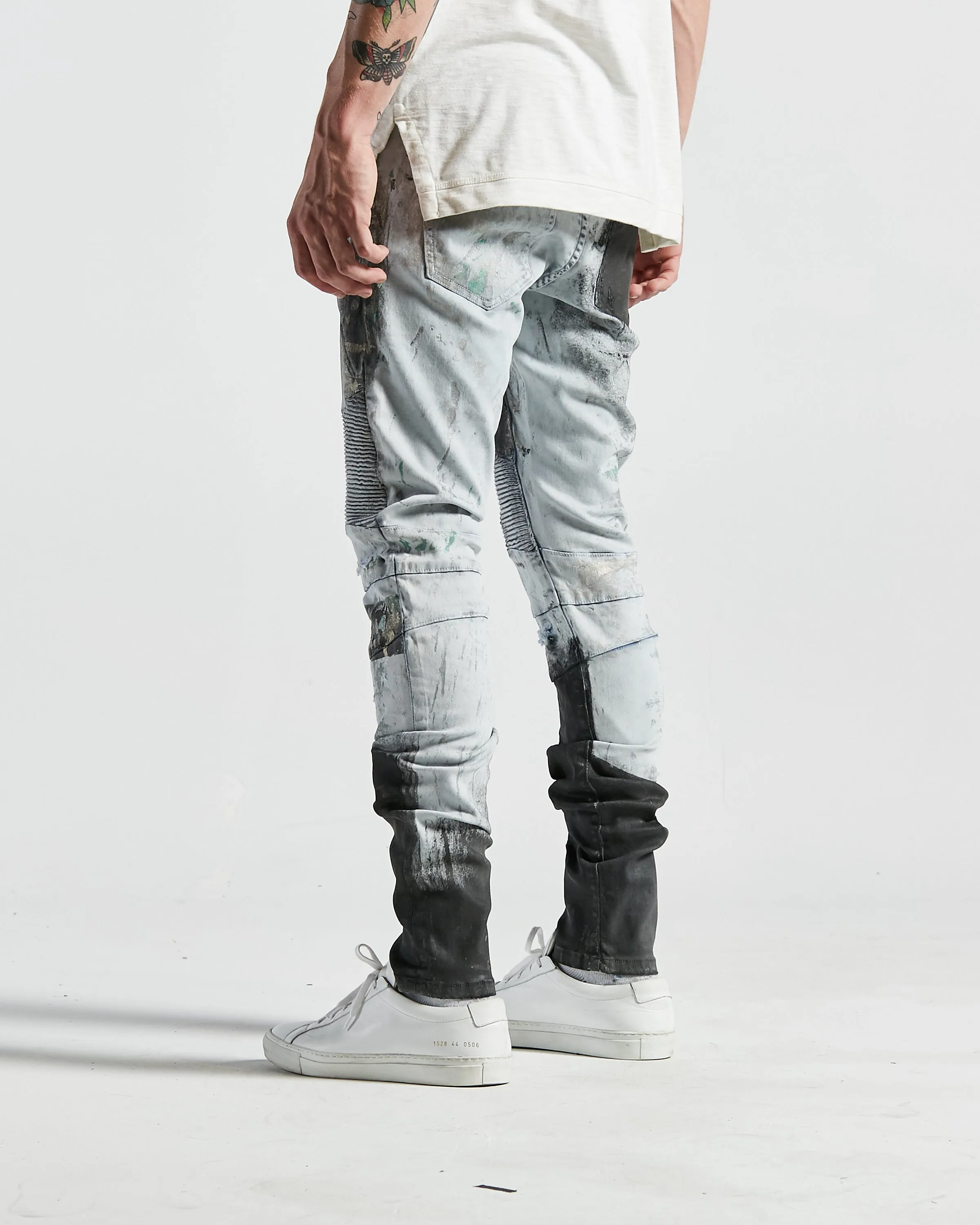 Colombo Biker Denim (Black White Paint)