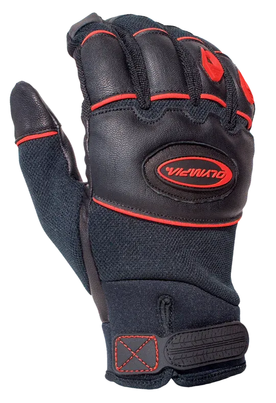 Cool Hand Black Red Textile Motorcycle Gloves | Olympia Sports