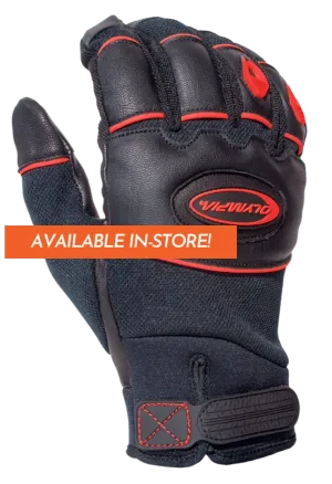 Cool Hand Black Red Textile Motorcycle Gloves | Olympia Sports