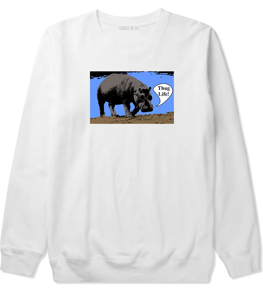 Cool Hippo Thug Life Funny Mens Crewneck Sweatshirt