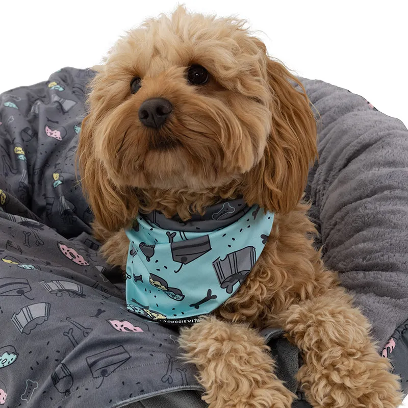 Dog Treats Reversible Charcoal & Mint Bandana