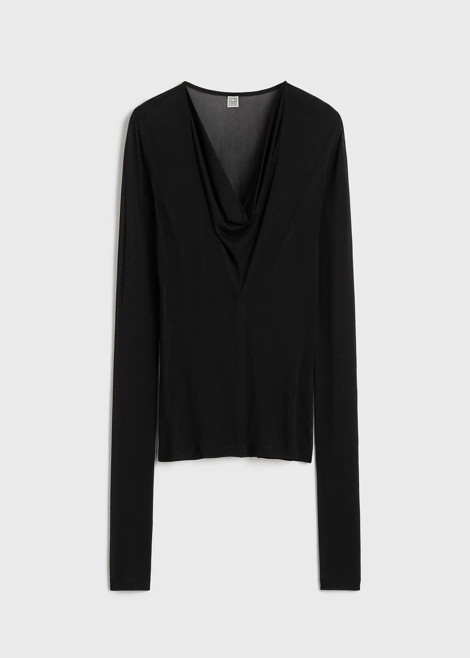 Draped V-neck top black