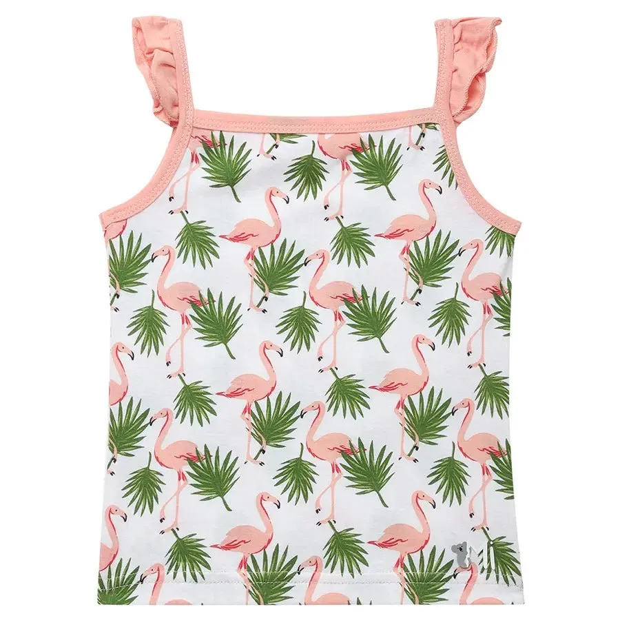 Flamingo Print Baby Girl Tank Top (Pack of 3)