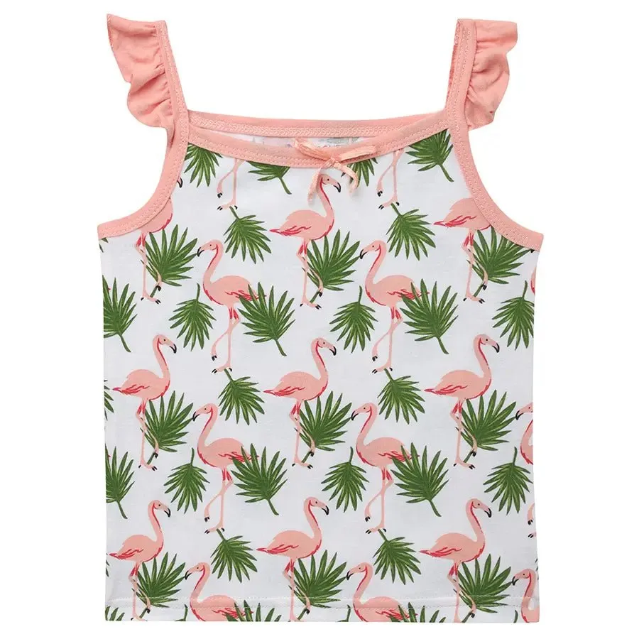 Flamingo Print Baby Girl Tank Top (Pack of 3)