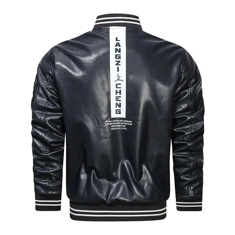 Funki Buys | Jackets | Men's Casual PU Leather Racer Jacket