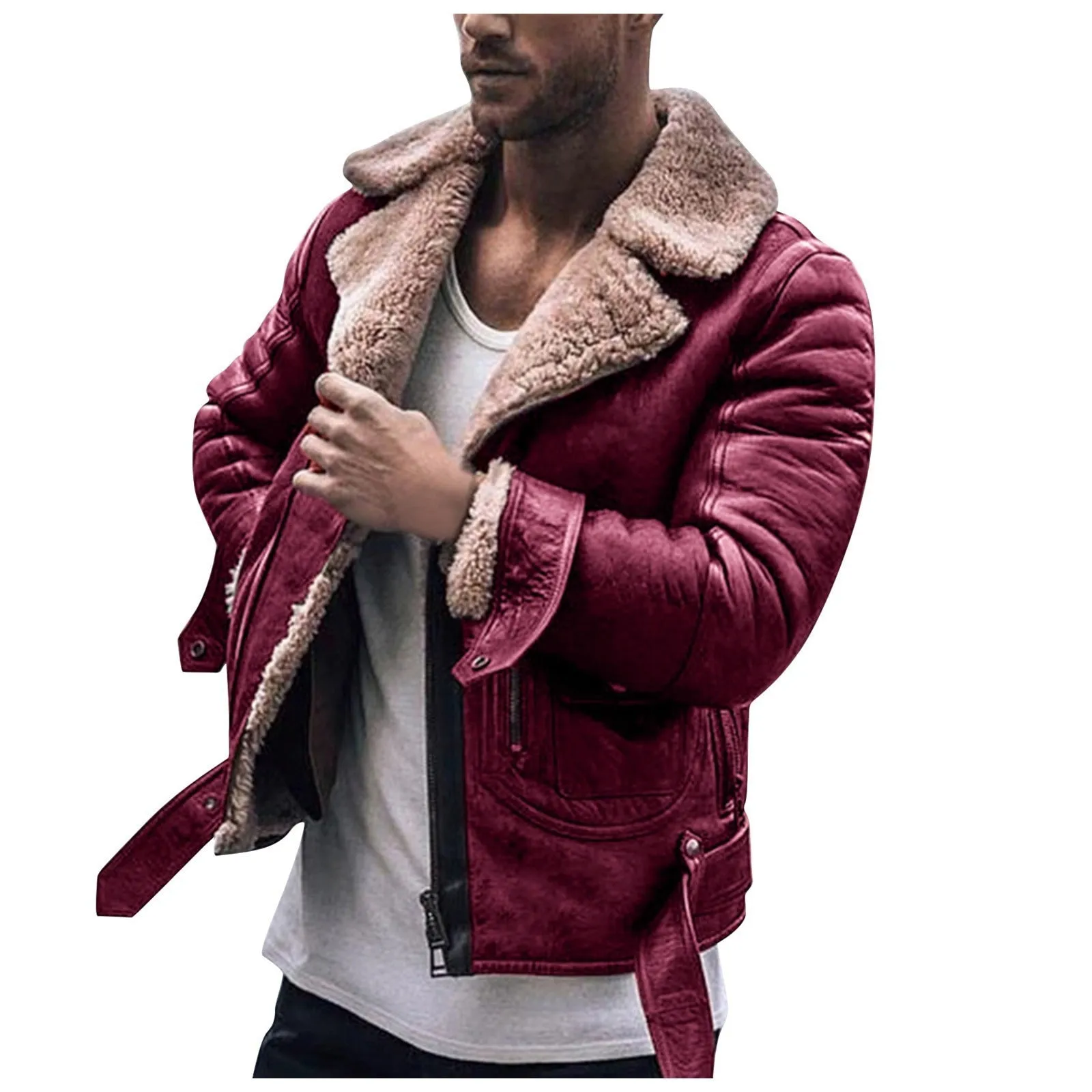 Funki Buys | Jackets | Men's Faux Fur, Faux Leather Jacket