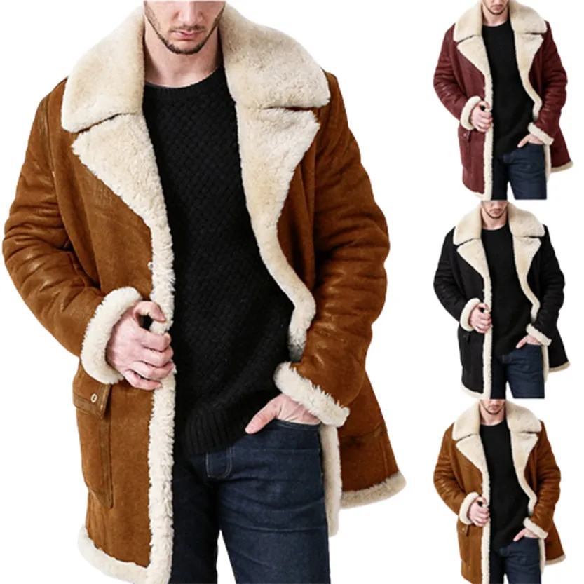 Funki Buys | Jackets | Men's Faux Suede, Faux Fur Overcoat