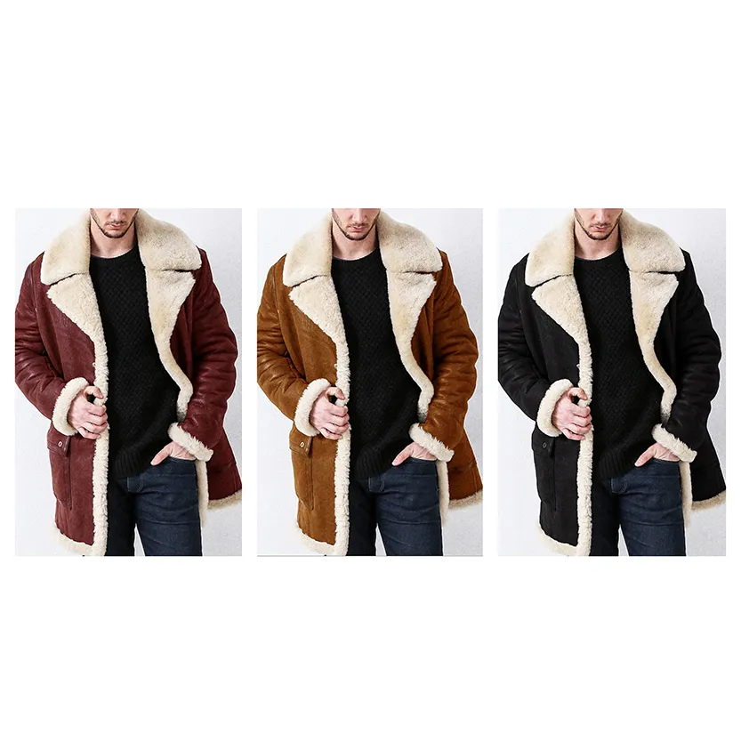 Funki Buys | Jackets | Men's Faux Suede, Faux Fur Overcoat