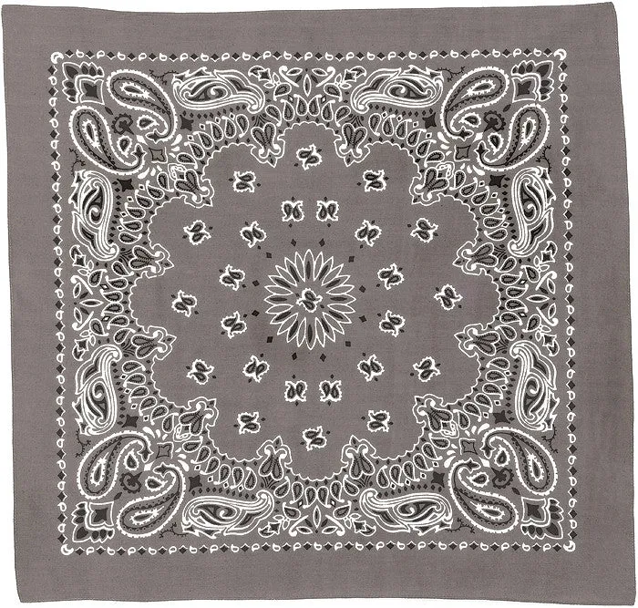 Grey - Trainmen Bandana 22 in. x 22 in.