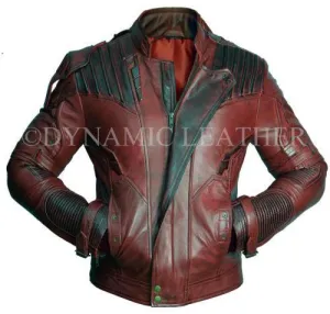 Guardians of the Galaxy 2 Star Lord Chris Pratt Maroon Real Leather Jacket