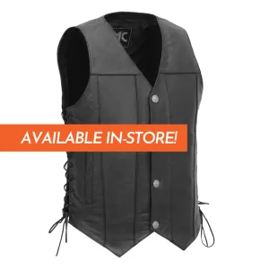 Gun Slinger Men's Motorcycle Western Style Leather Vest