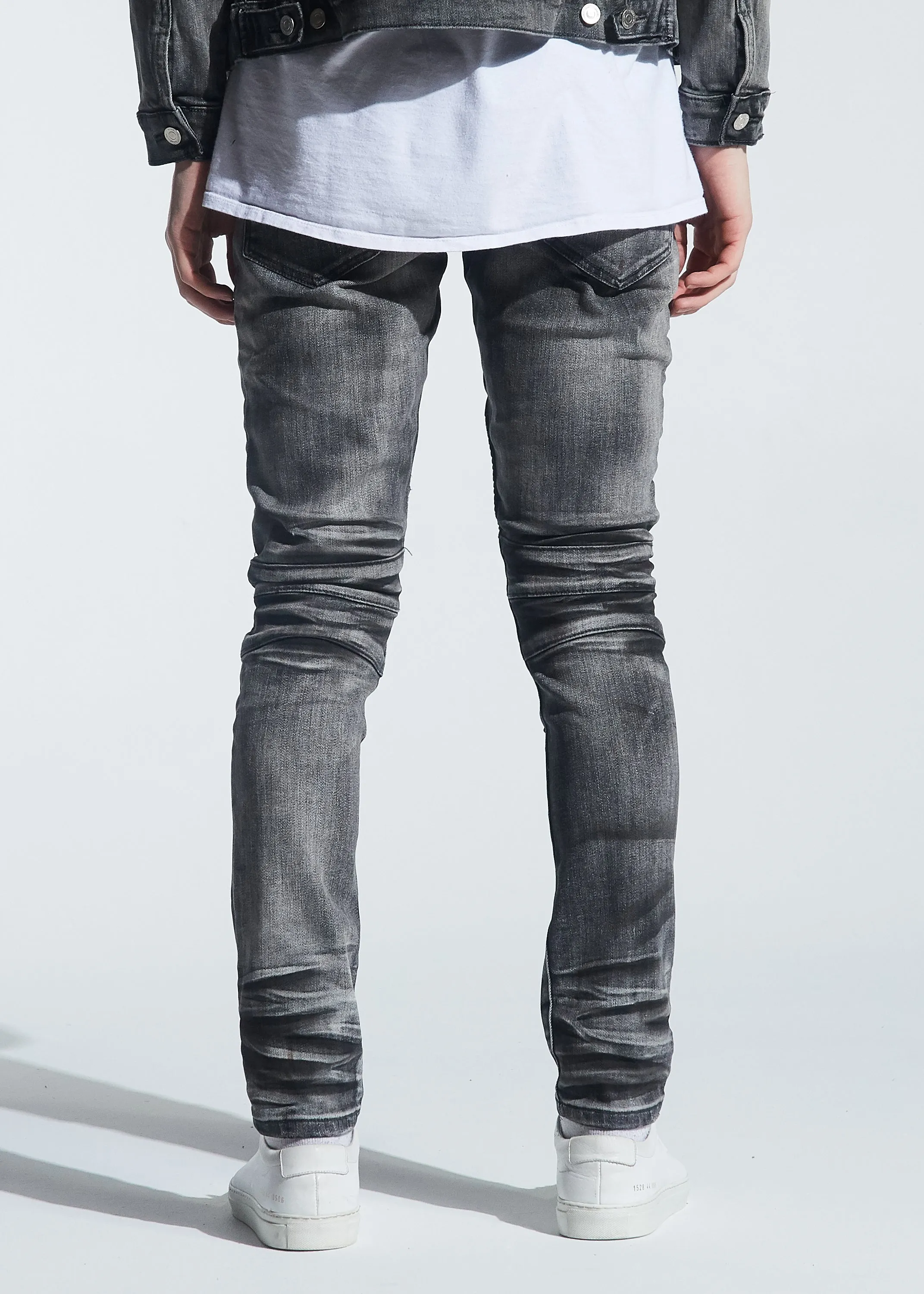 Hayes Biker Denim (Distressed Grey Wash)