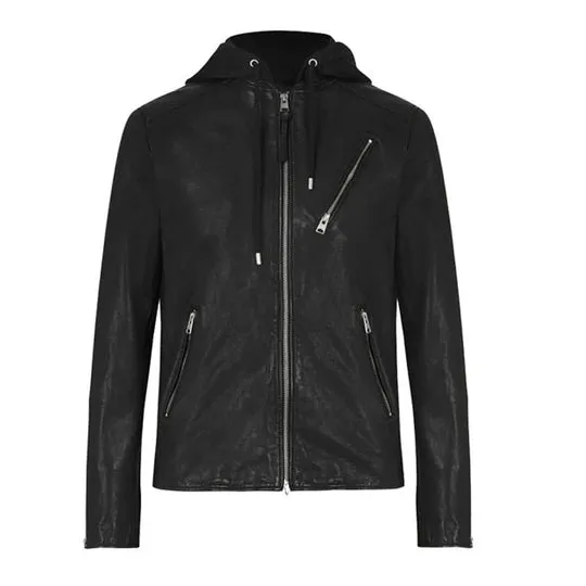 High Quality New Style Fashion Black Leather Biker Jacket For Men