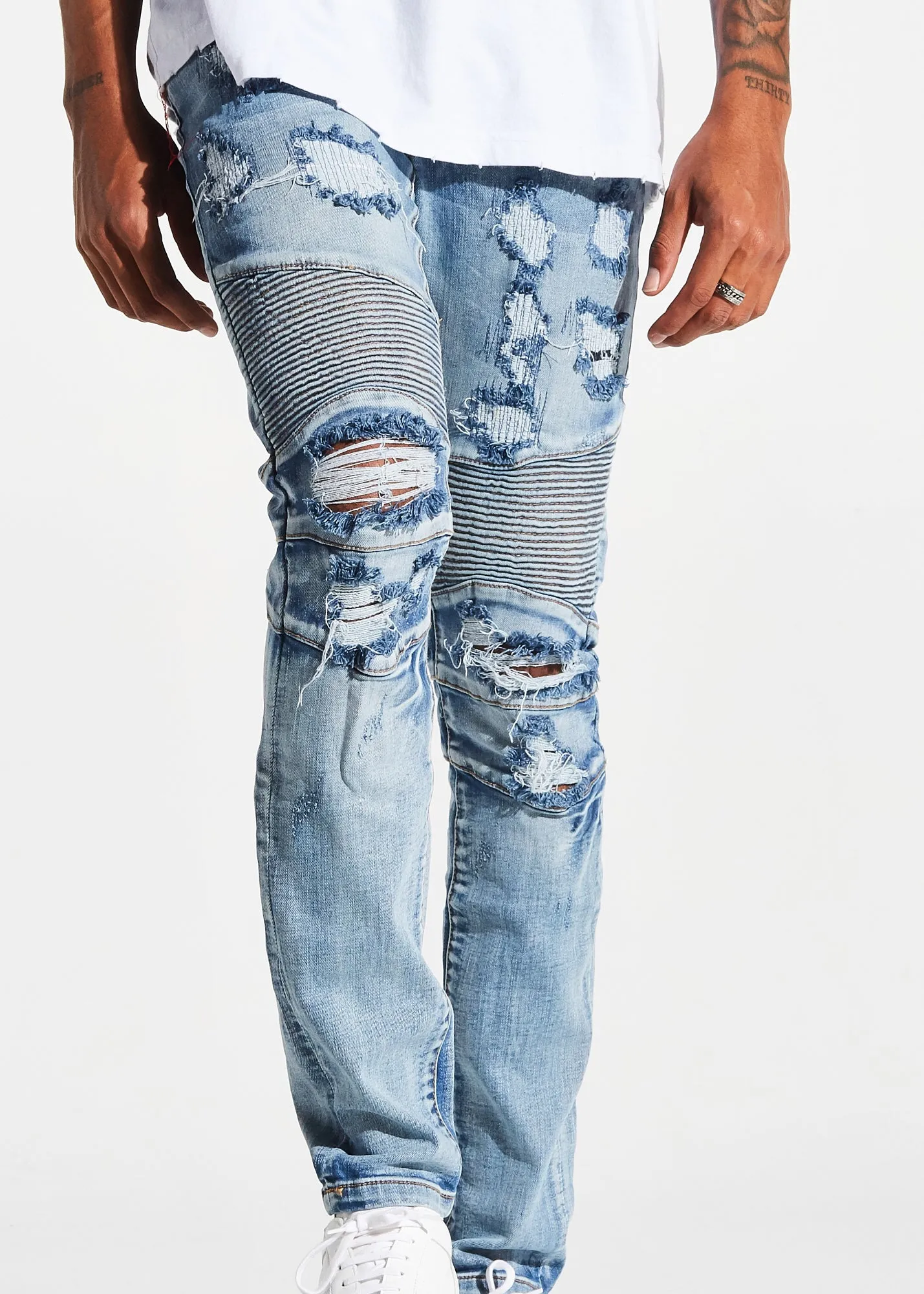 Hoover Biker Denim (Mid Blue)