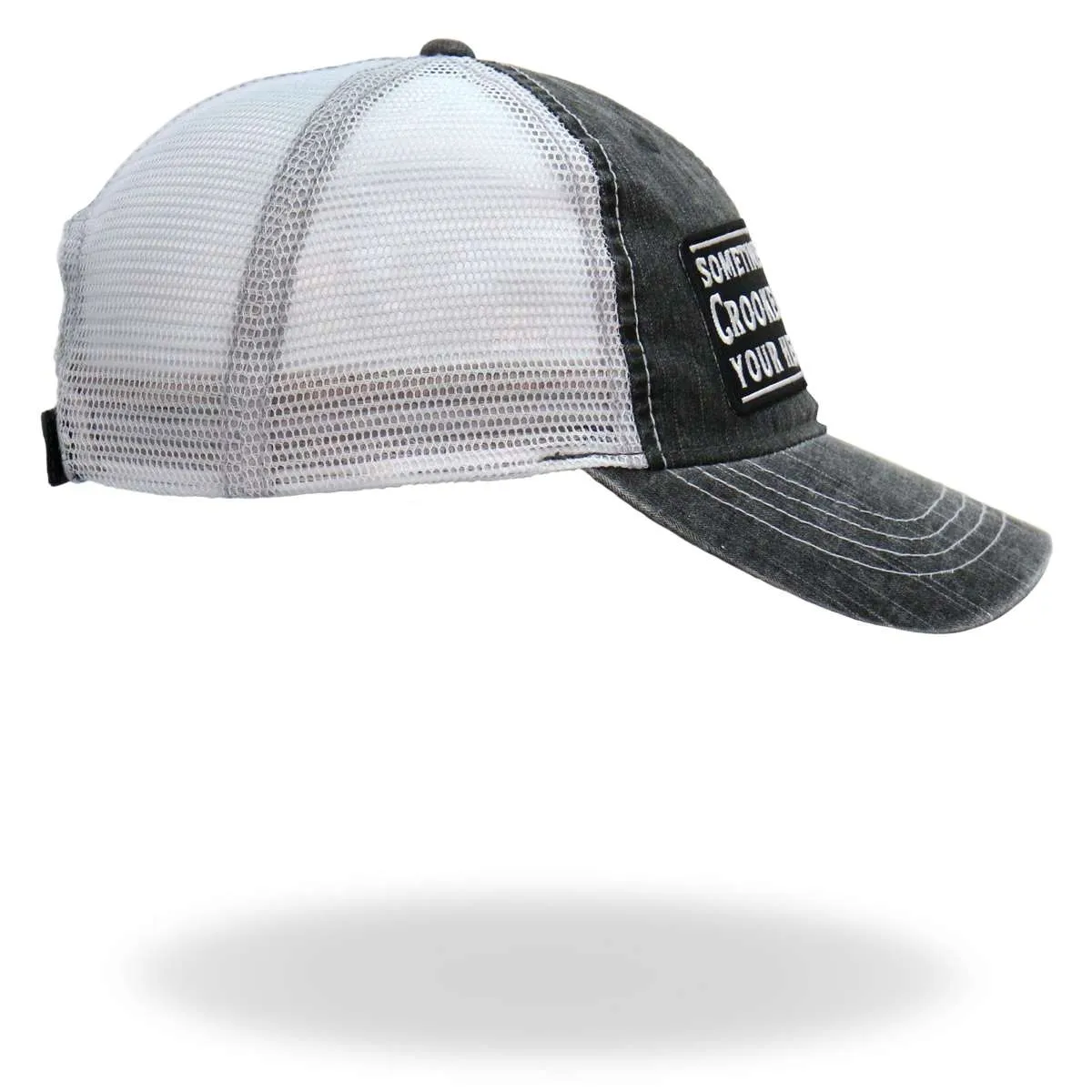 Hot Leathers Crooked Road Gray And White Trucker Hat GSH1042